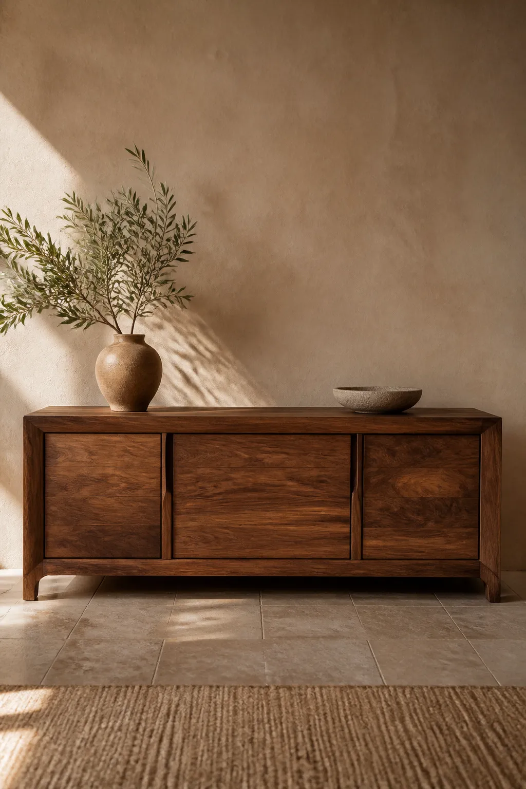 Bespoke walnut sideboard crafted for a private residence